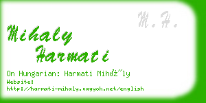 mihaly harmati business card